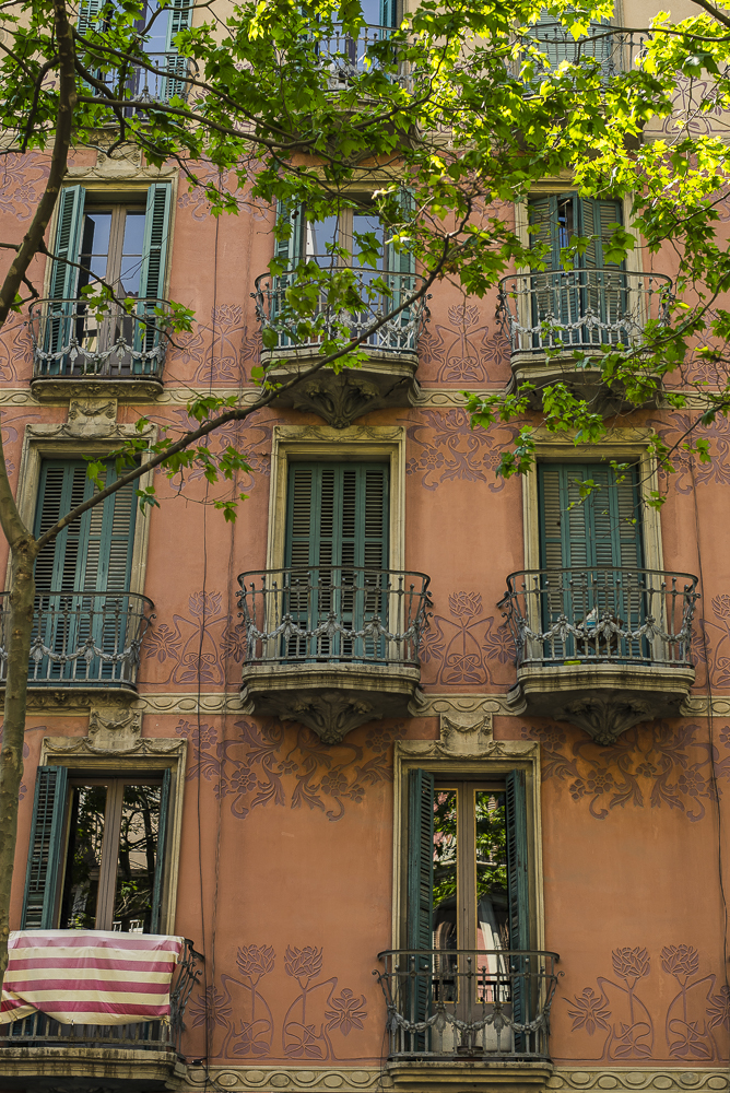 Beautiful building facade in Barcelona.