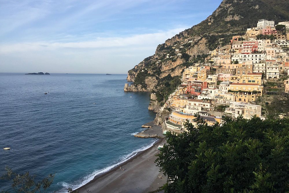 Photo of the town of Positano on the Amalfi Coast in Italy.