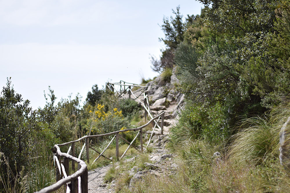 Photo of a a hiking trail on the Amalfi Coast called "The Path of the Gods"